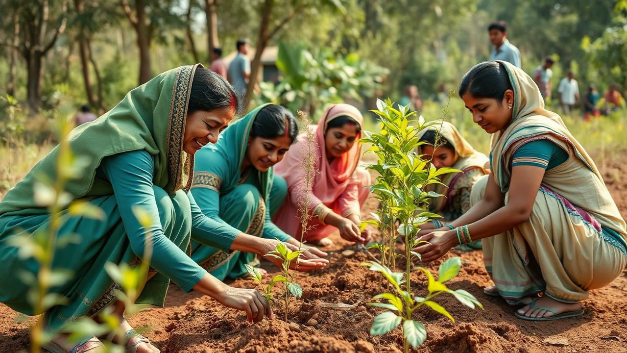 Women of rural Karnataka working together for village change